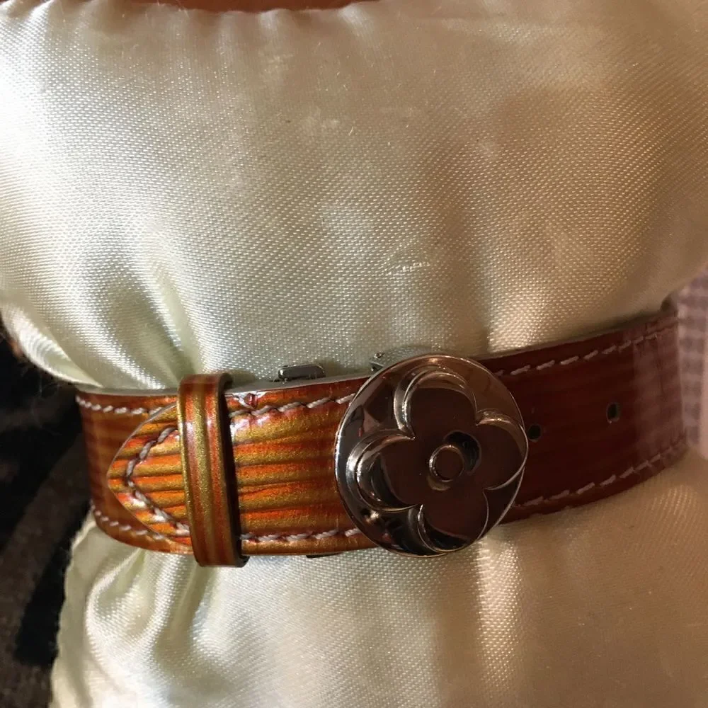 Louis Vuitton Eli Vernis Flower Wrap Bracelet burnt Orange/ brown